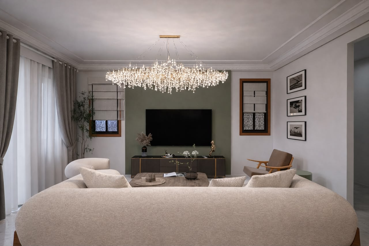 Aménagement 3D d’un appartement compact avec cuisine ouverte — Île-de-France